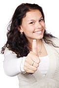 woman giving thumb